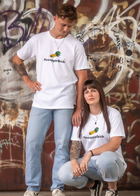 Bio Baumwolle T-Shirt - White - PineappleBrick®